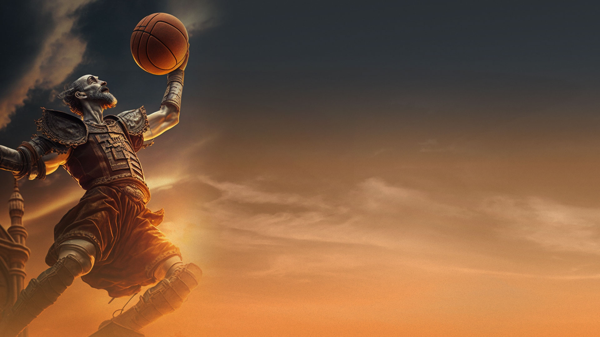 Imagen de Don Quijote con pelota de baloncesto